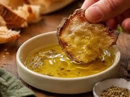 Bread dipped in olive oil.